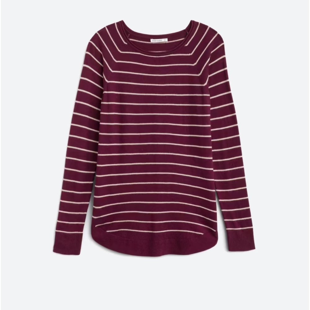 Valencia Curved Hem Sweater - Deep Red